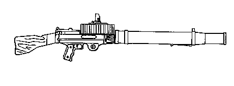 La mitragliatrice Lewis montata sul DH2 possedeva un caricatore a tamburo capace di un centinaio di colpi.